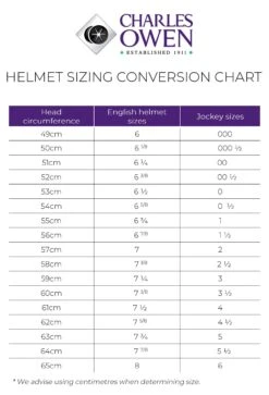 Charles Owen Sovereign Polo Helmet CLEARANCE -For the Horse Store Charles Owen Sizing Chart jpg