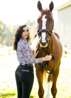 KL Select Gabrielle Breech -For the Horse Store KLSelectBlackCognacwHorse
