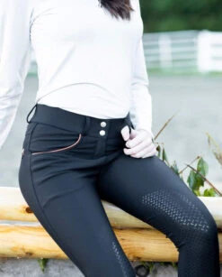 KL Select Gabrielle Breech -For the Horse Store KLSelectKPBlackCognacwHorse