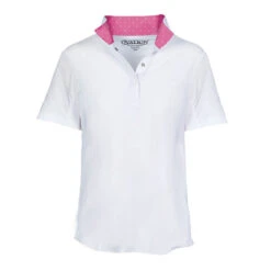 Ovation Ellie Tech Show Shirt - Childs Short Sleeve -For the Horse Store OvationElliewhite pink horses