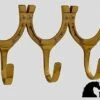 Brass Triple Horseshoe Hook